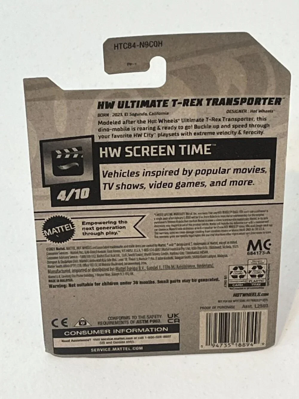 Hot Wheels Ultimate T-Rex Transporter Screen Time 55/250 2024
